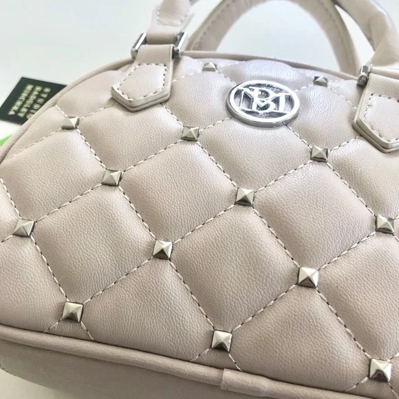 Badgley Mischka Quilted Crossbody Mini Bag with Silver-Tone Studs - Picture 9 of 16